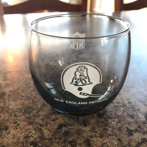 Vintage New England Patriots Drinking Glass Tinted Grey